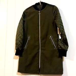 Pink Platinum long bomber jacket